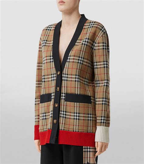 burberry shoulder patch sweater|burberry check wool cardigans.